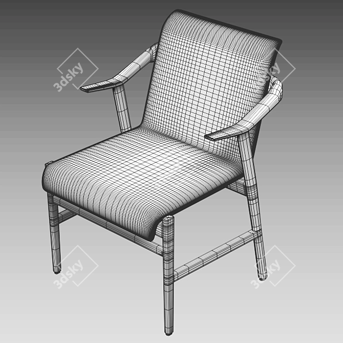 Elegant Velvet Dining Chair 3D model image 4