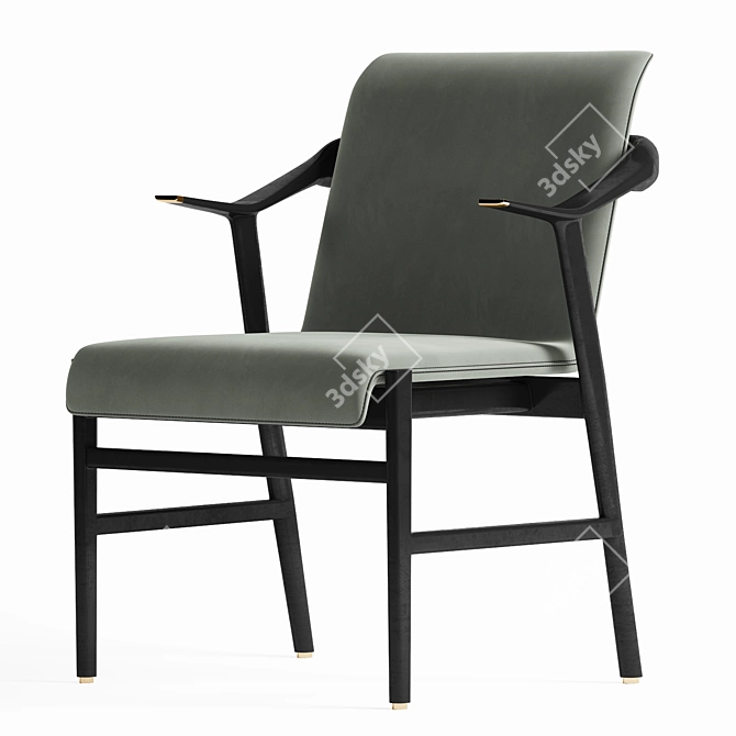 Elegant Velvet Dining Chair 3D model image 5