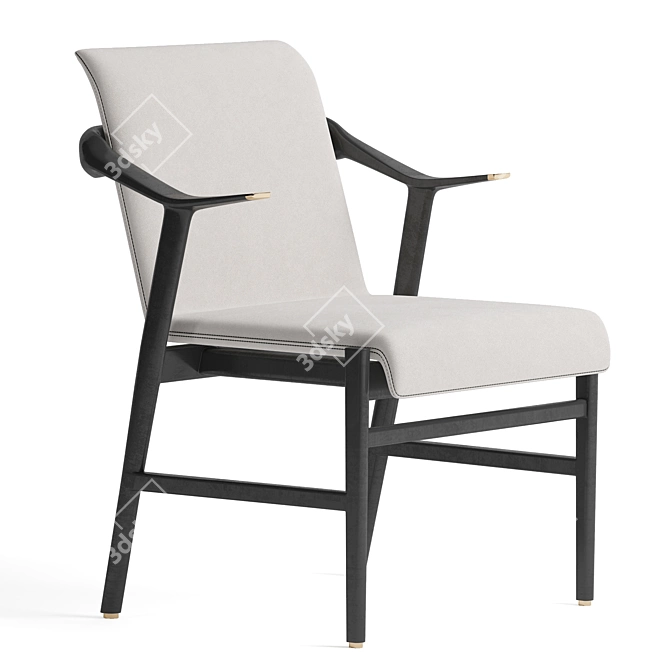 Elegant Velvet Dining Chair 3D model image 7