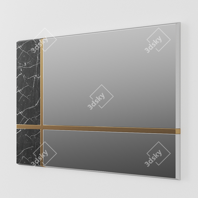 Mondrian Square Mirror: Contemporary Elegance in Reflective Art 3D model image 2