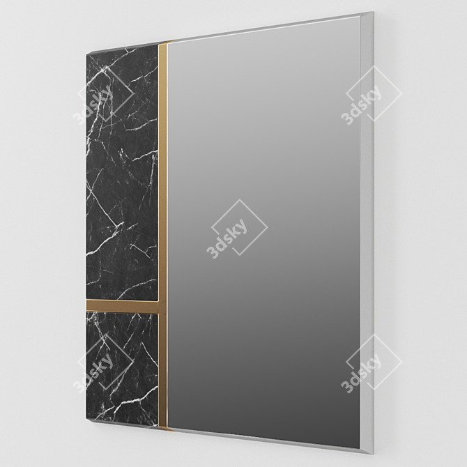 Mondrian Square Mirror: Contemporary Elegance in Reflective Art 3D model image 4