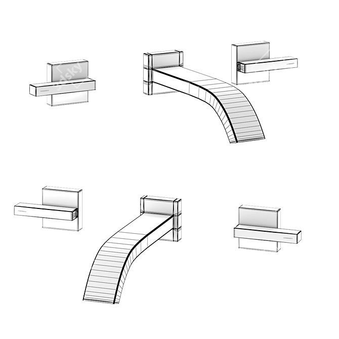 HIDEEP Sink Mixer 3D model image 2