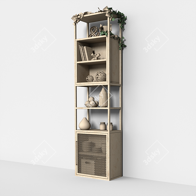 Industrial Loft 3-Tier Shelving 3D model image 11