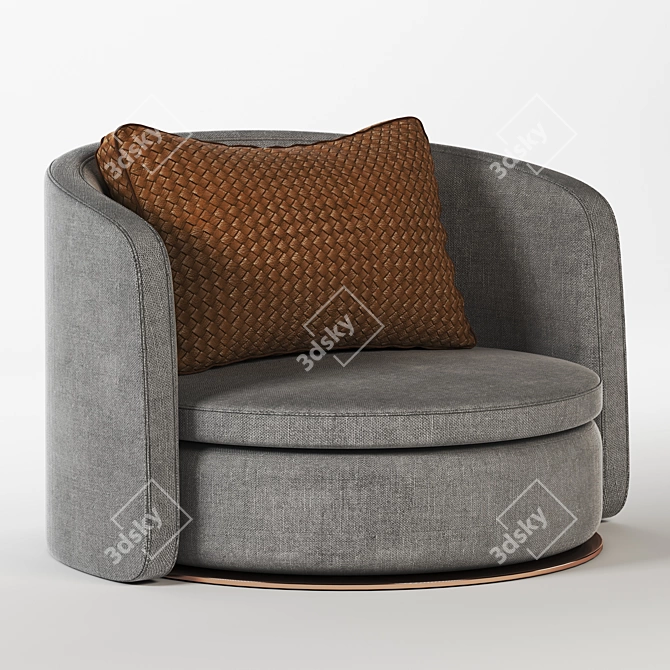 Elegant Gray Armchair for Stylish Living Spaces 3D model image 1