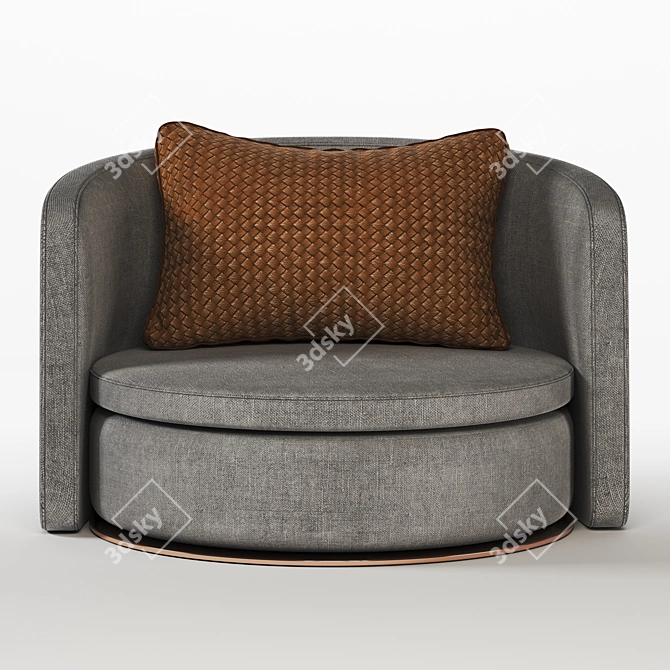 Elegant Gray Armchair for Stylish Living Spaces 3D model image 2
