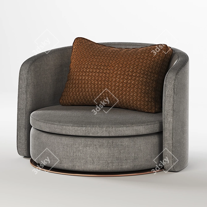 Elegant Gray Armchair for Stylish Living Spaces 3D model image 3