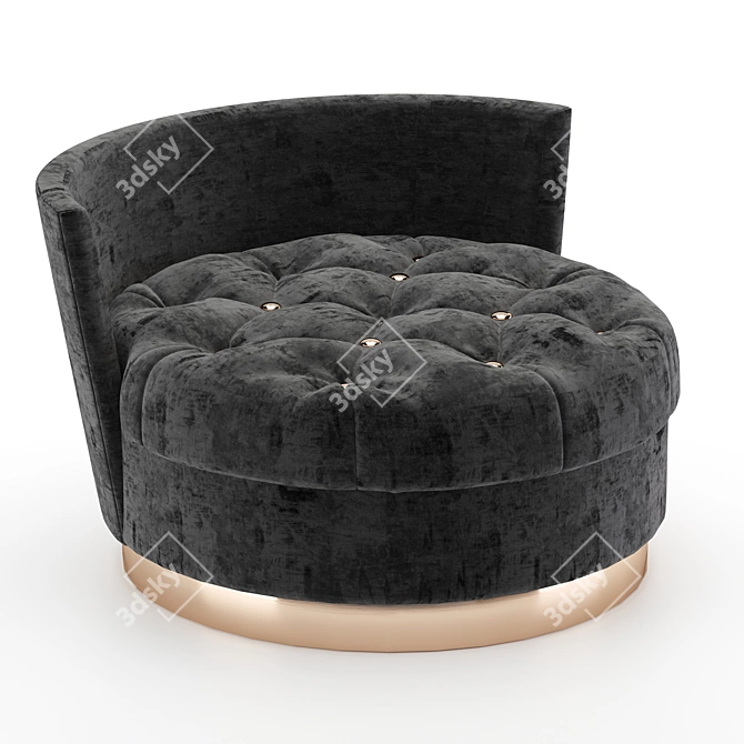 Luxurious Velvet Chaise: Elegant Comfort 3D model image 1