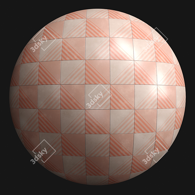 PBR Pattern Tiles: Customizable 4K Textures 3D model image 2
