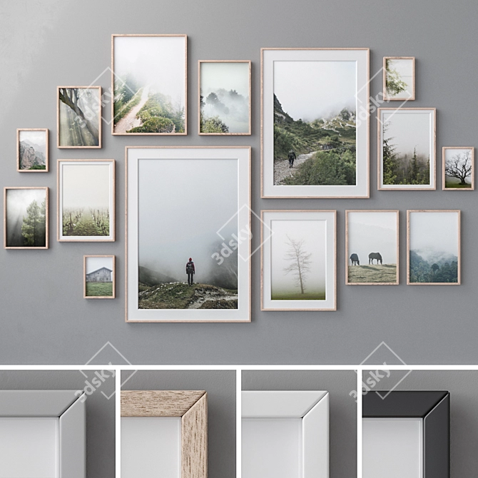 Multicolor Photo Frames Set 3D model image 1