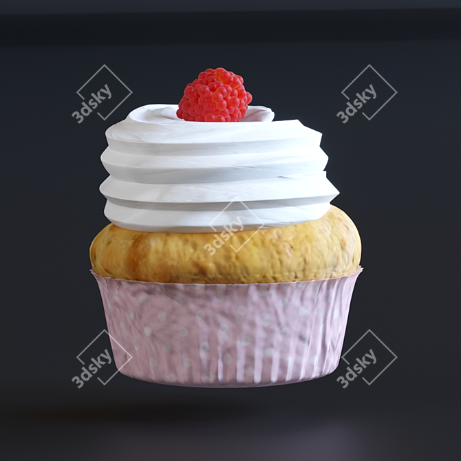 Coffee Bliss: Cupcakes, Donuts, and a Flower 3D model image 3