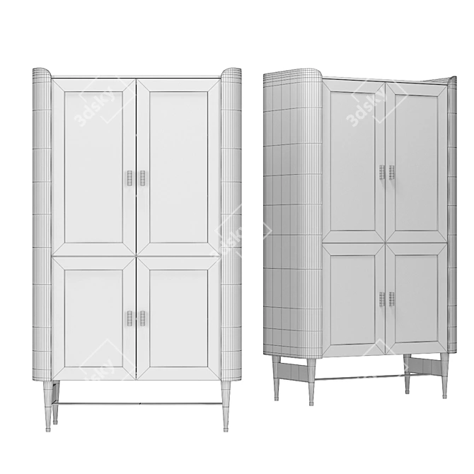 Modern Milano 140 Display Cabinet 3D model image 2