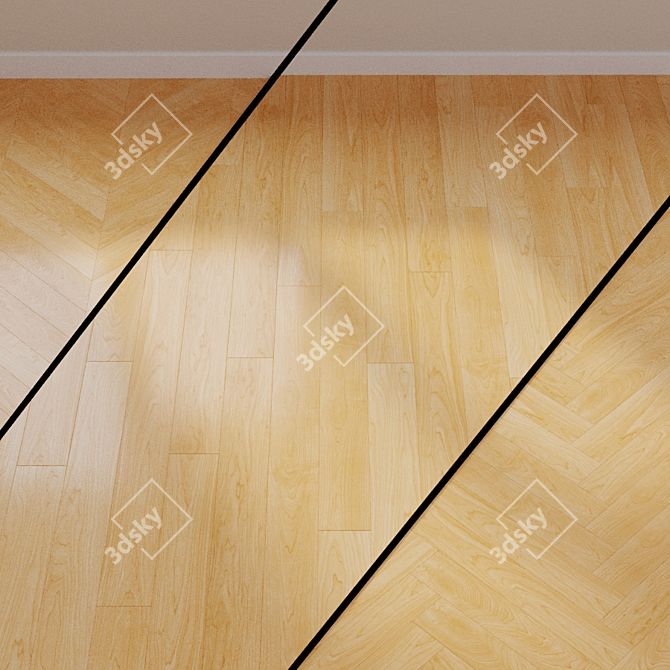 Natural Maple Lacquered Quick-Step Laminate 3D model image 1