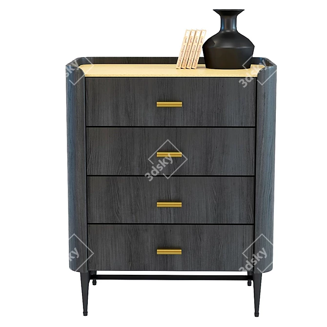 Modern Milano Dresser 3D model image 1