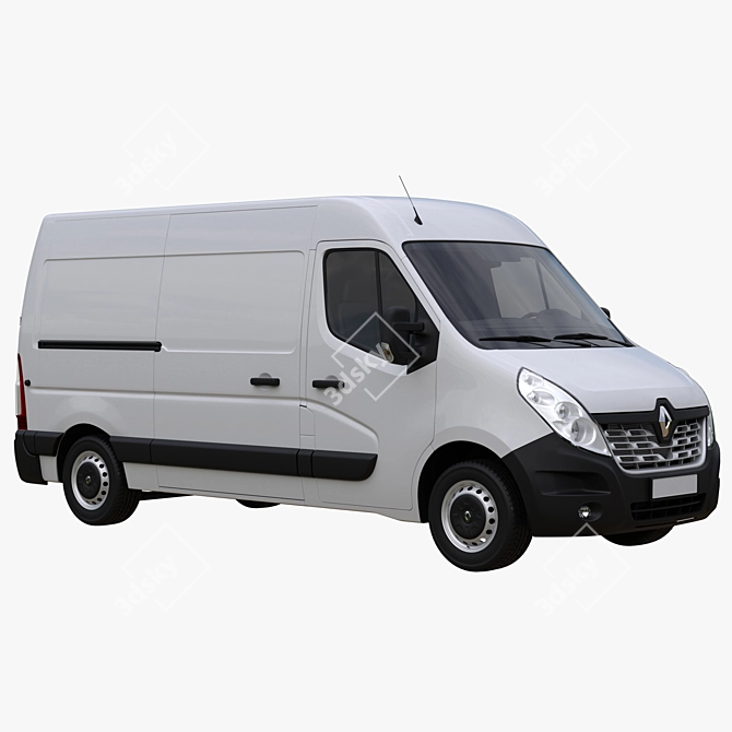 Renault Master L2H2 Van: Medium Wheelbase, Front Wheel Drive 3D model image 2