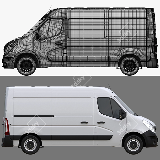 Renault Master L2H2 Van: Medium Wheelbase, Front Wheel Drive 3D model image 4