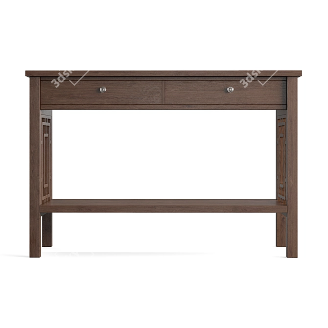 Transitional Style Console Table with Storage 3D model image 2