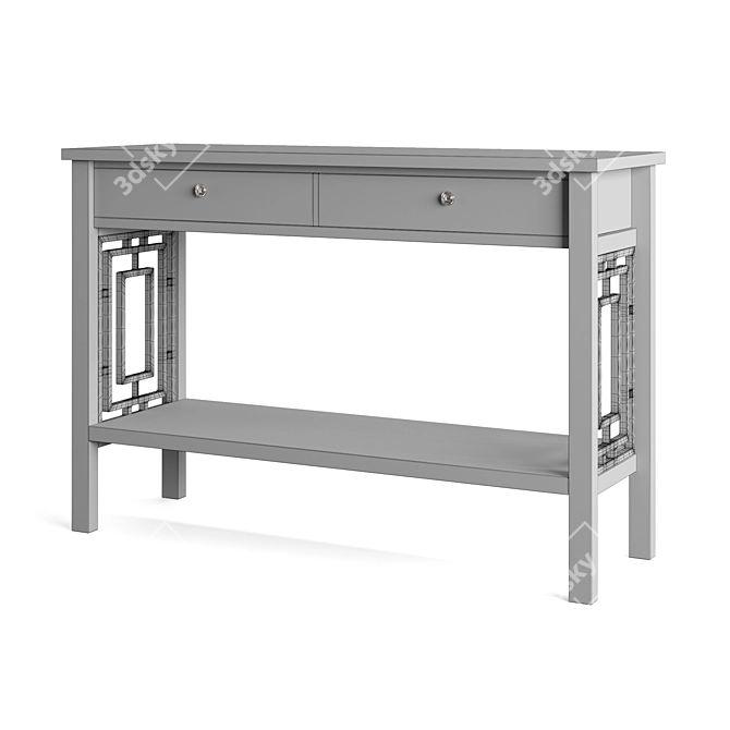 Transitional Style Console Table with Storage 3D model image 3