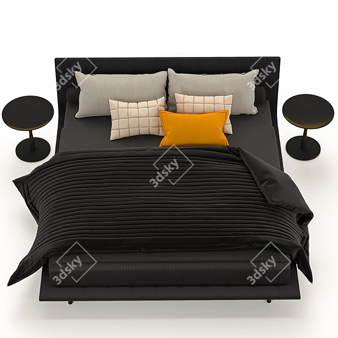 Modern Personalized Onda Bed 3D model image 4