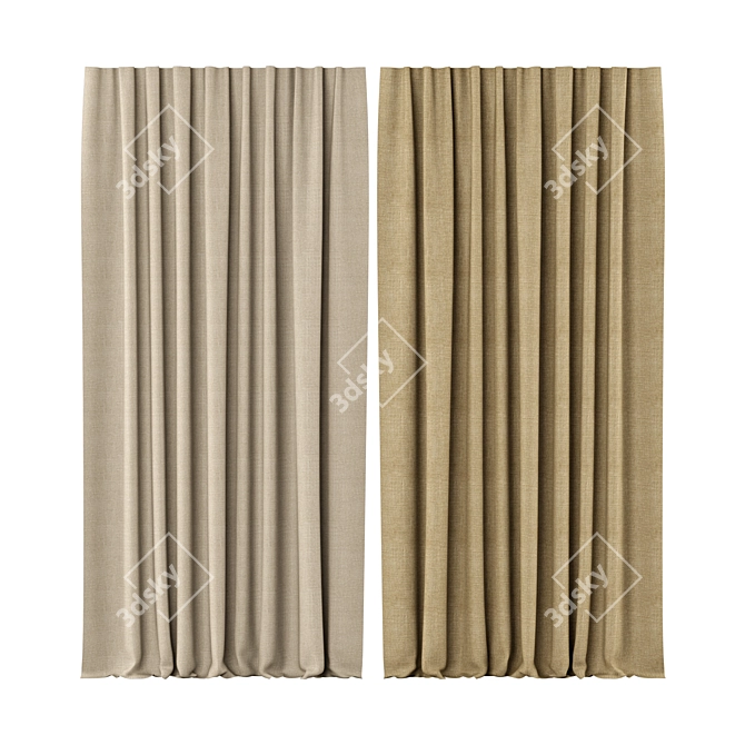 Belgian Linen Drapery - Textured Elegance for Your Windows 3D model image 3