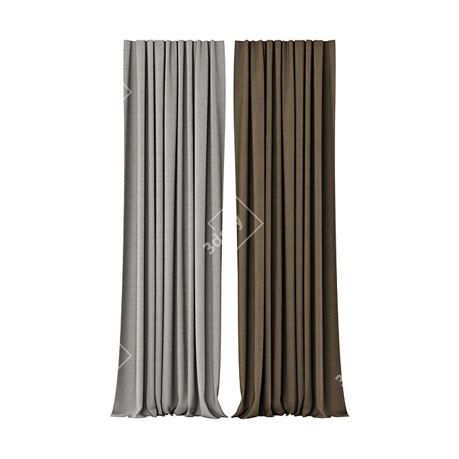 Belgian Linen Drapery - Textured Elegance for Your Windows 3D model image 4