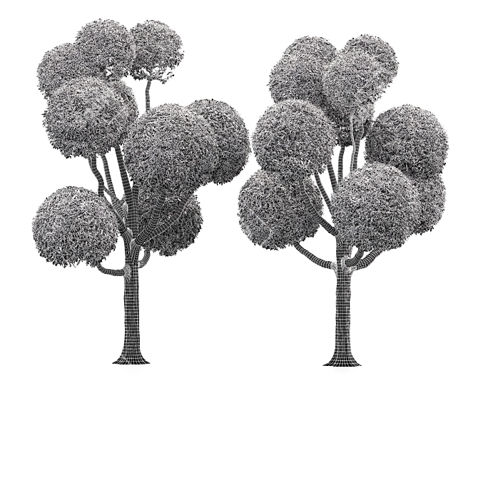 Elegant Decorative Tree: 5m Height 3D model image 5