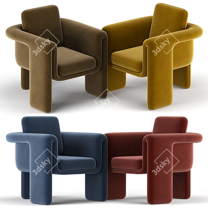 Floria: Elegant and Comfortable Chair 3D model image 2