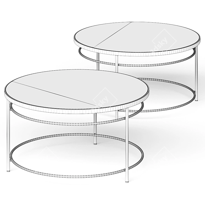 Sleek Swoon Sartre Coffee Table 3D model image 2