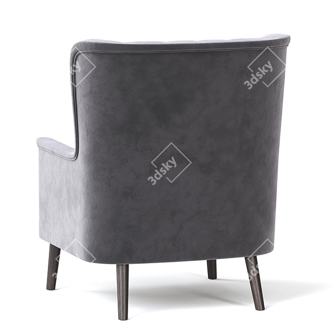 Elegant Grey Velvet Armchair 3D model image 4