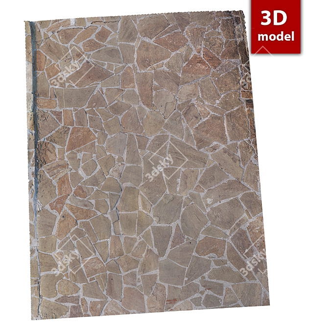 High-Quality 8K Paving Stones 3D model image 1