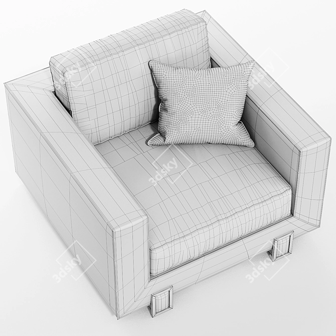 Elegante Luso Armchair by Casa Magna 3D model image 3
