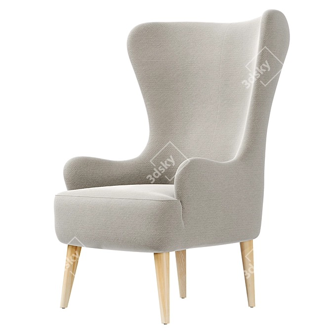 Bodil Accent: Stylish Beige Armchair 3D model image 1