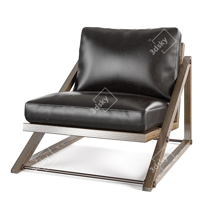 Luxurious Leather Armchair 3D model image 2