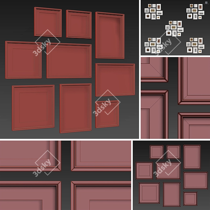 Multiframe Picture Frames Set 3D model image 5