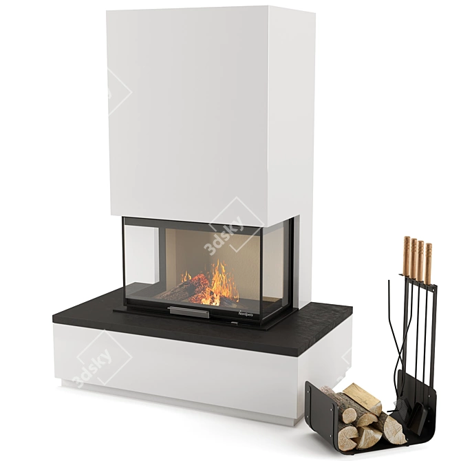 Creameng Shiloh Fireplace: Elegant, Stylish, and Functional 3D model image 1
