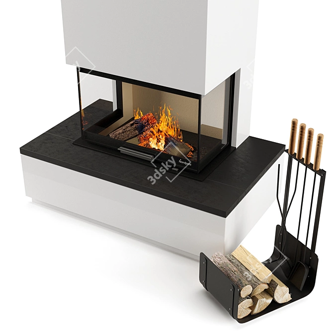 Creameng Shiloh Fireplace: Elegant, Stylish, and Functional 3D model image 2