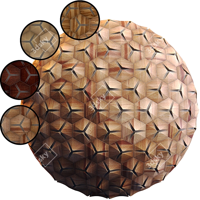 Wooden 3D Panel Collection 3D model image 5