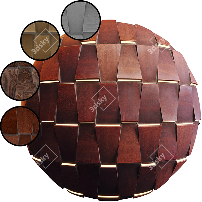 Wooden 3D Panel Collection 3D model image 1