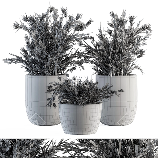 Blossoming Beauty: Outdoor Flower Bush 3D model image 4