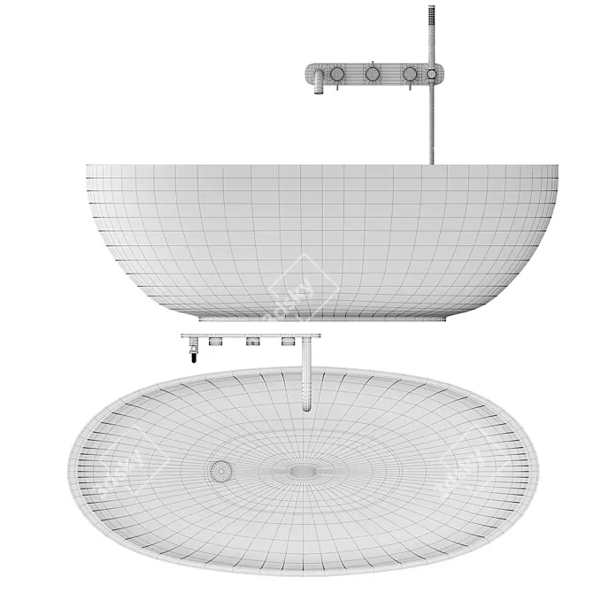 Rexa Design HOLE Bathtub: Elegant and Versatile 3D model image 5