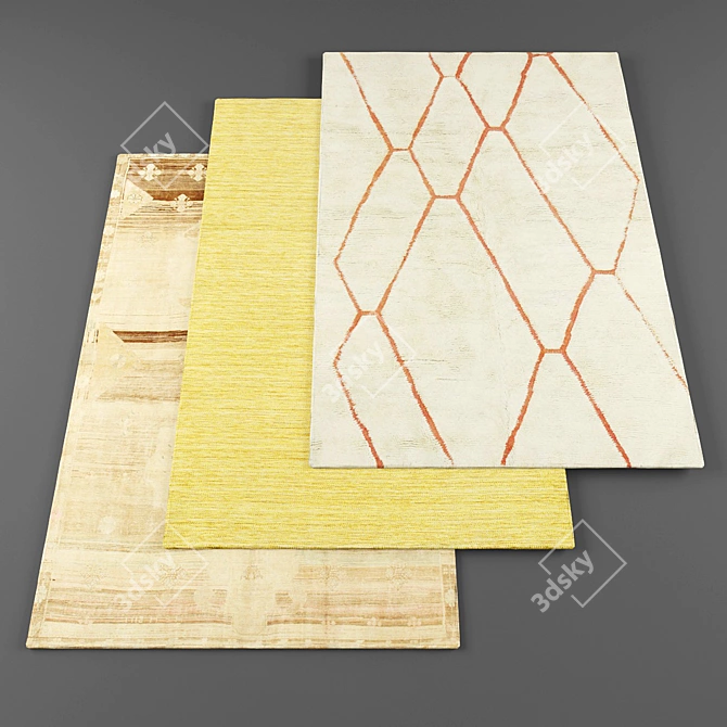 Modern Rug Set - High Resolution Textures 3D model image 1