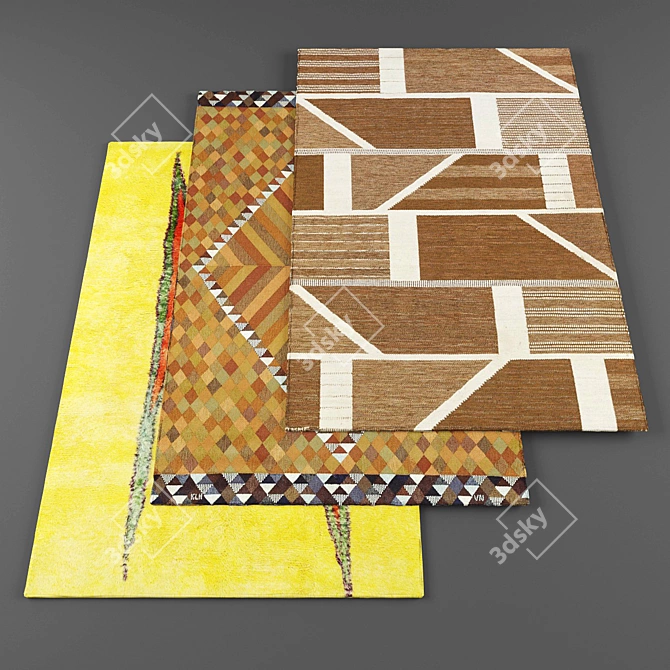 Contemporary Rugs Set: High-Resolution Textures 3D model image 1