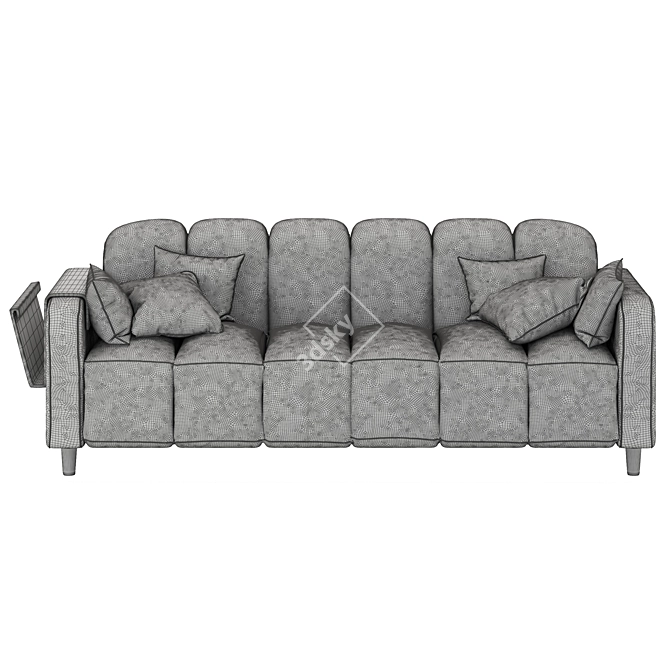 Modern Velvet Tufted Sofa 3D model image 5