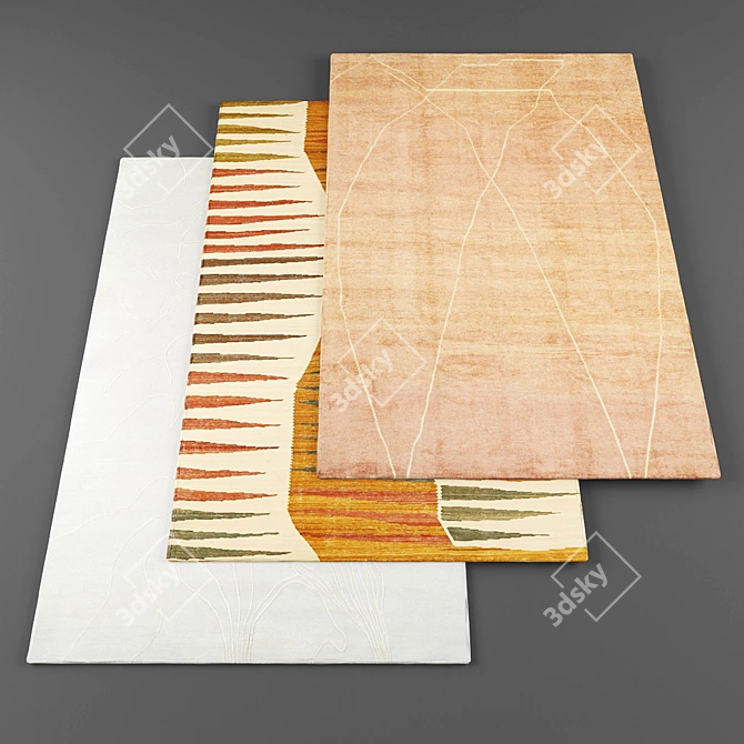 Modern High-Res Rugs Set 3D model image 1