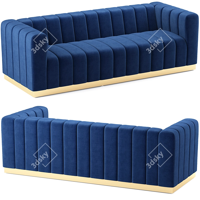 Marlon Velvet Sofa: Luxurious Elegance for Your Home 3D model image 2