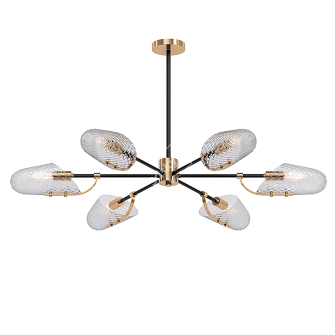 Radiant Glass Chandelier 3D model image 1