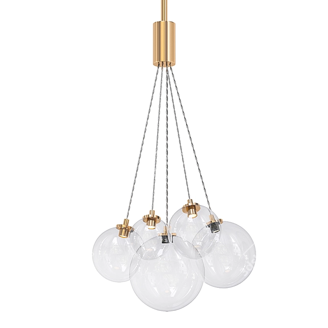 JODIS LED Pendant Lights with Transparent Globe Shades 3D model image 1