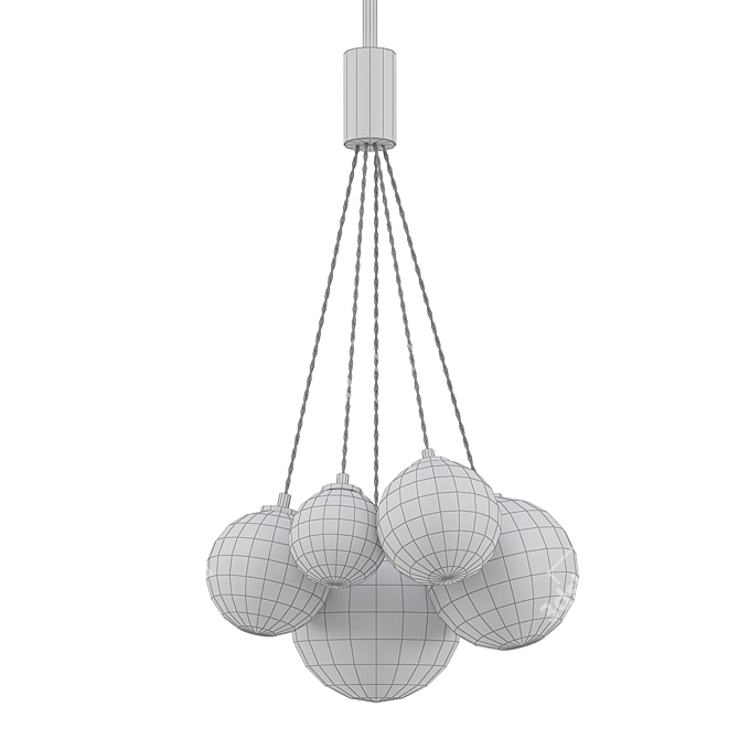 JODIS LED Pendant Lights with Transparent Globe Shades 3D model image 2