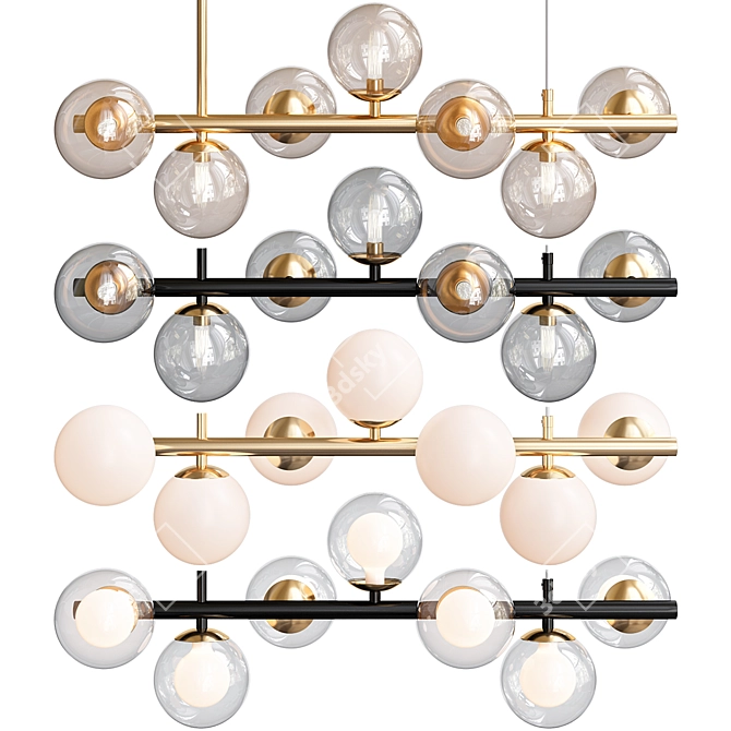 Modern Cluster of 7 Lamps 3D model image 1