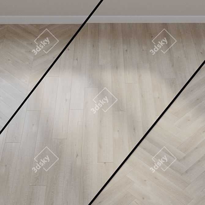 Title: Stunning Beige Sawn Oak Laminate 3D model image 1