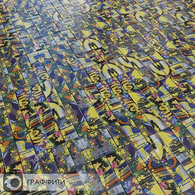 Graffiti Collection: Milano Ceramic Tiles 3D model image 2